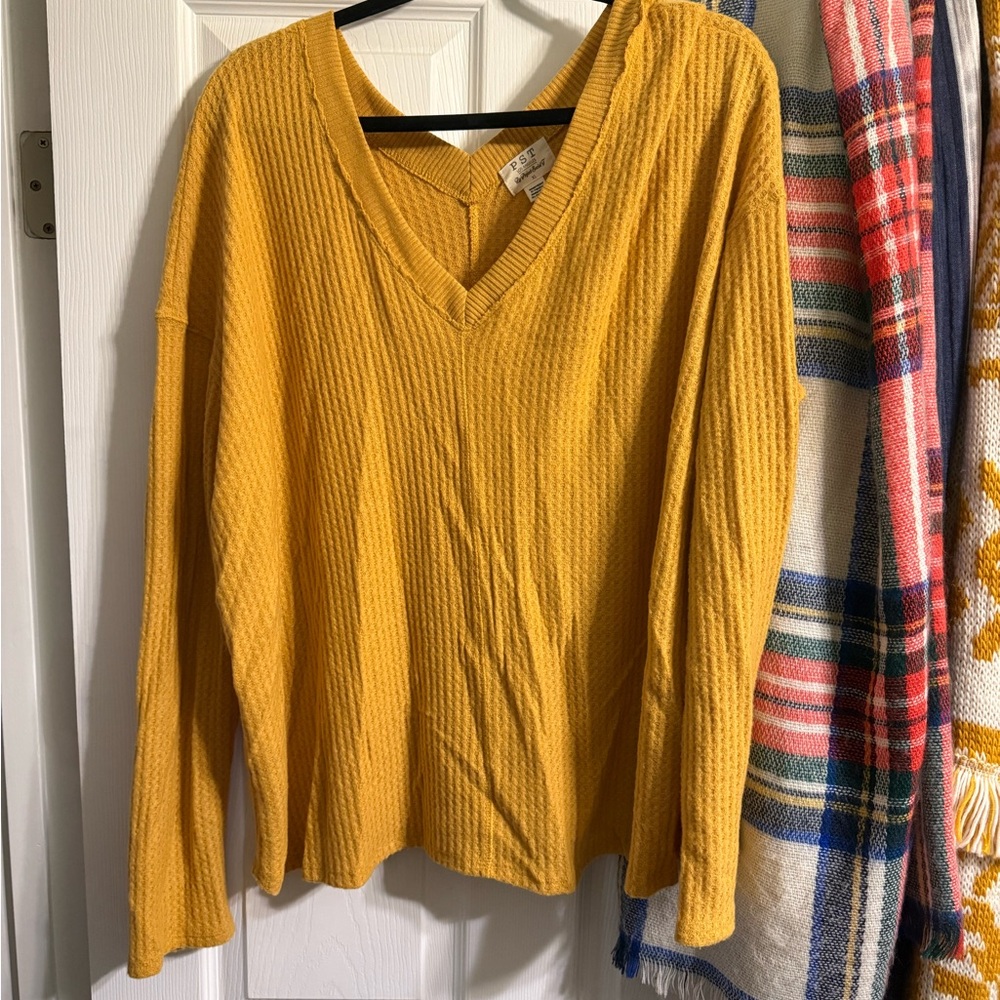 Project Social T Mustard Textured Knit